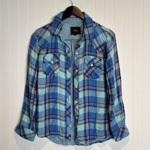 Rails Blue and Green Plaid Casual Shirt